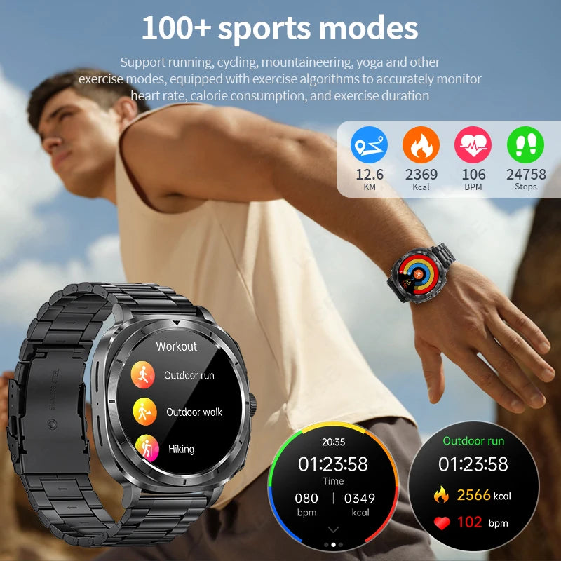 2025 AI Health Smartwatch: ECG, Blood Monitoring, HRV, NFC, Bluetooth Calls, Men's Fitness Tracker