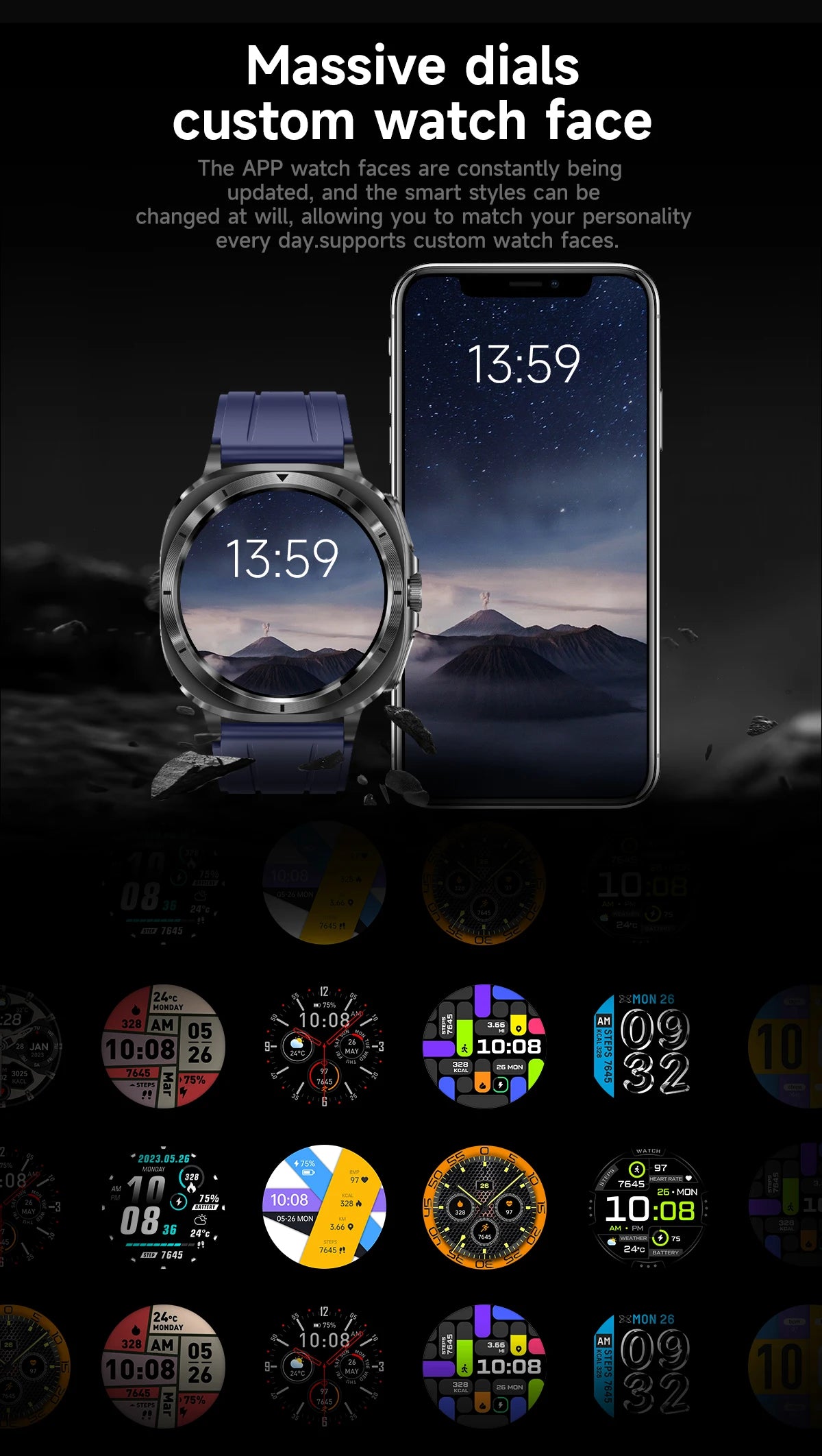 2025 AI Health Smartwatch: ECG, Blood Monitoring, HRV, NFC, Bluetooth Calls, Men's Fitness Tracker