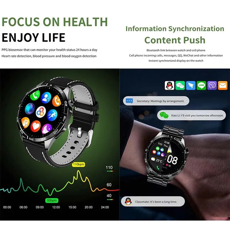 2024 Men's Smartwatch | Bluetooth Calling, IP68 Waterproof, Heart Rate Monitor, Fitness Tracker