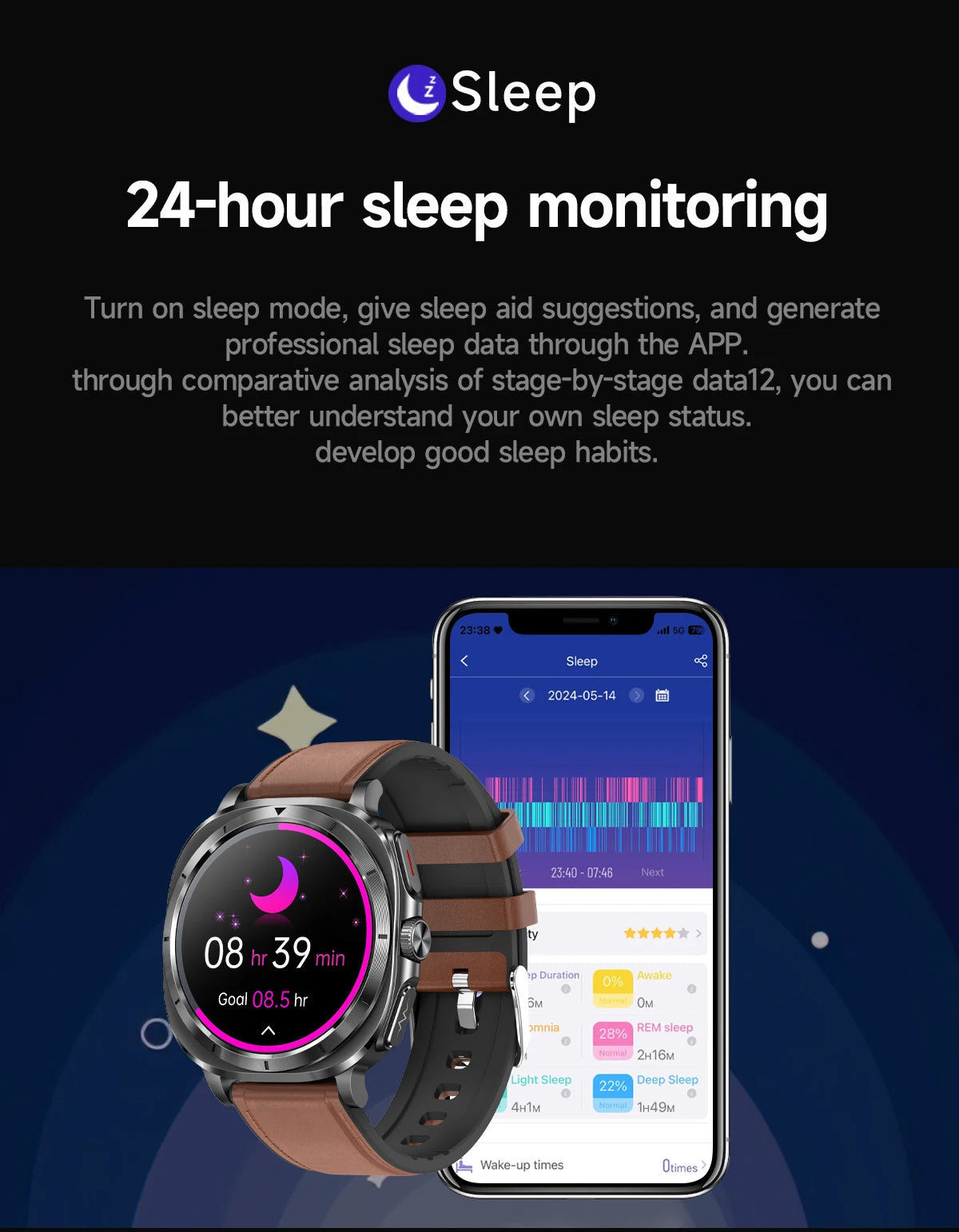 2025 AI Health Smartwatch: ECG, Blood Monitoring, HRV, NFC, Bluetooth Calls, Men's Fitness Tracker