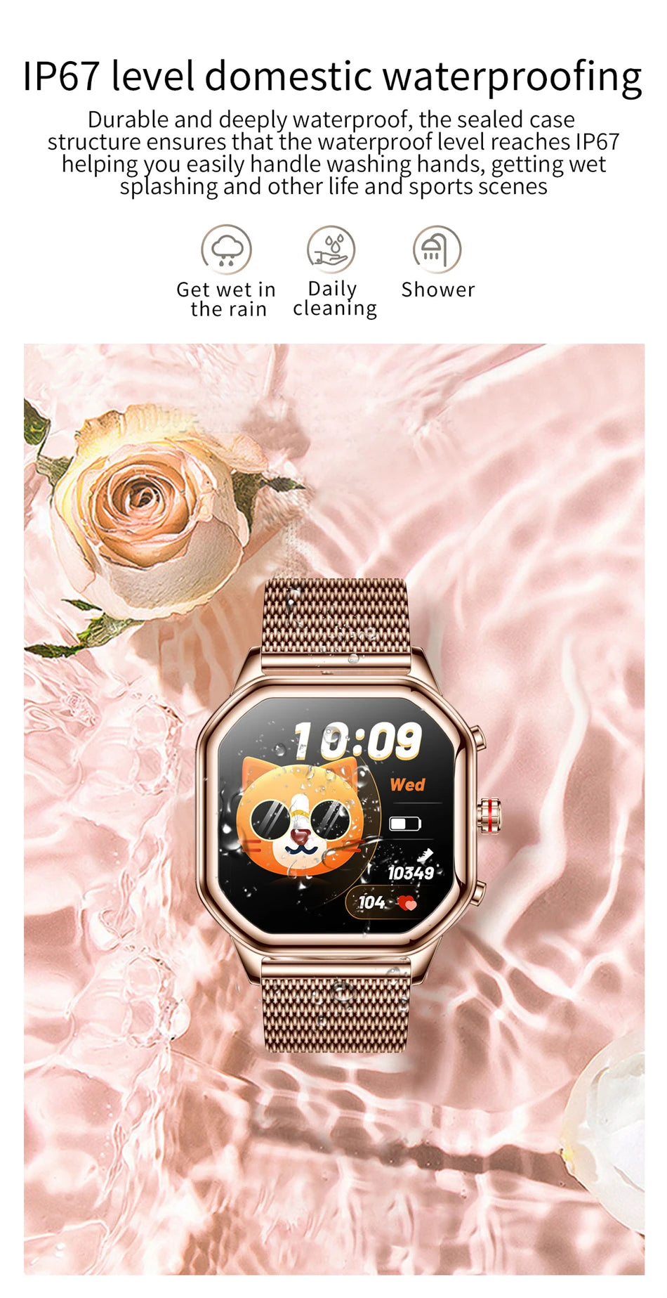 2024 Women’s Smart Watch 1.4" AMOLED Health Tracker Waterproof Bluetooth Call