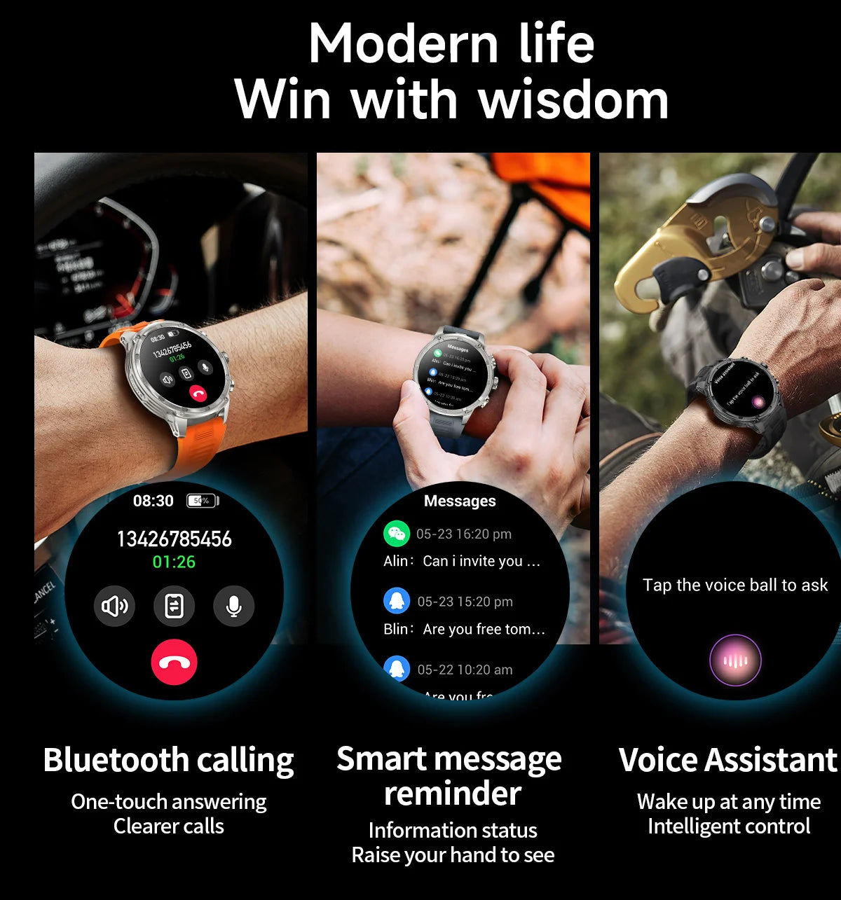 1.85" Ultra HD Smartwatch with NFC, Bluetooth Calling, 710mAh Battery, Fitness & Health Tracking
