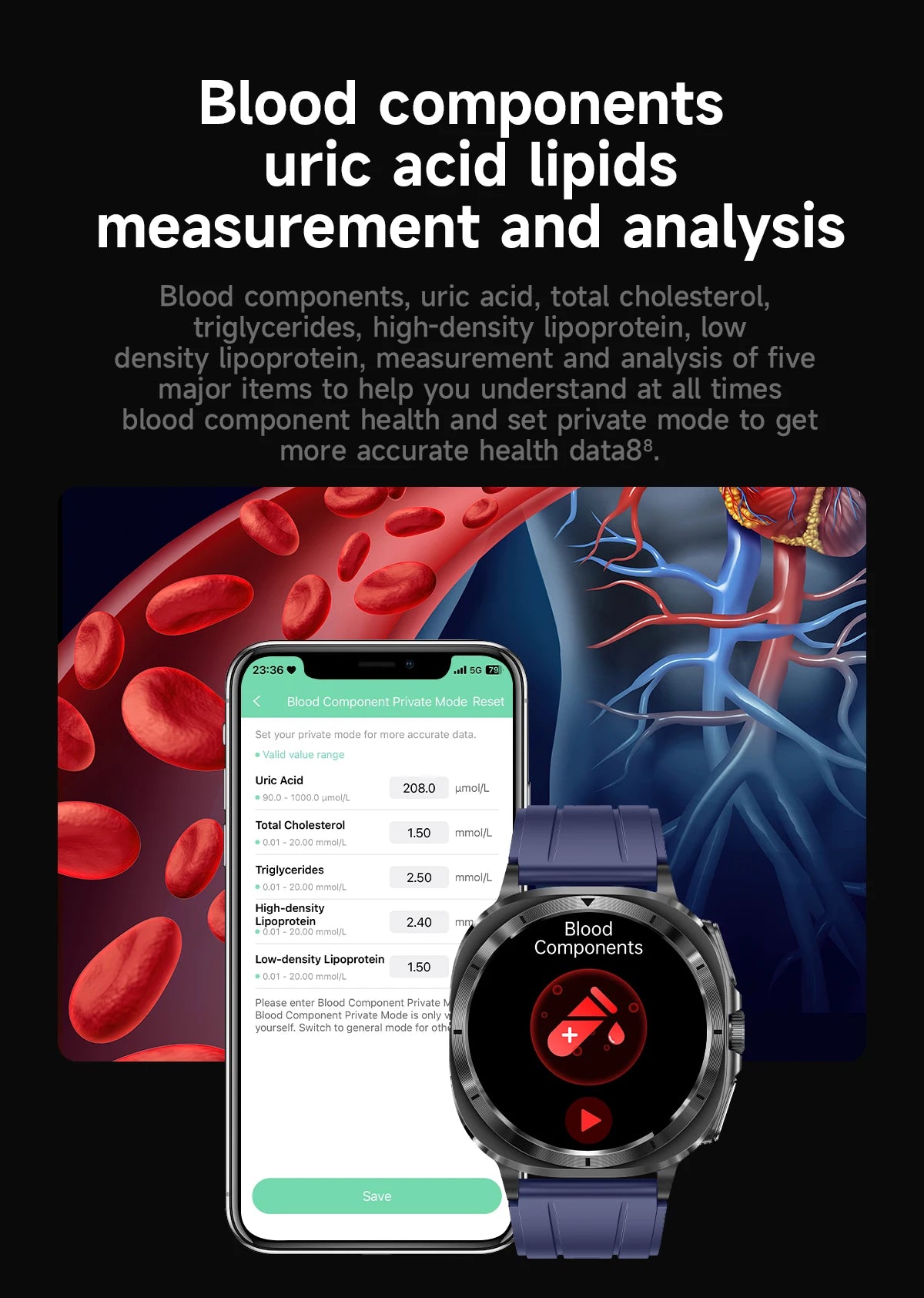 2025 AI Health Smartwatch: ECG, Blood Monitoring, HRV, NFC, Bluetooth Calls, Men's Fitness Tracker