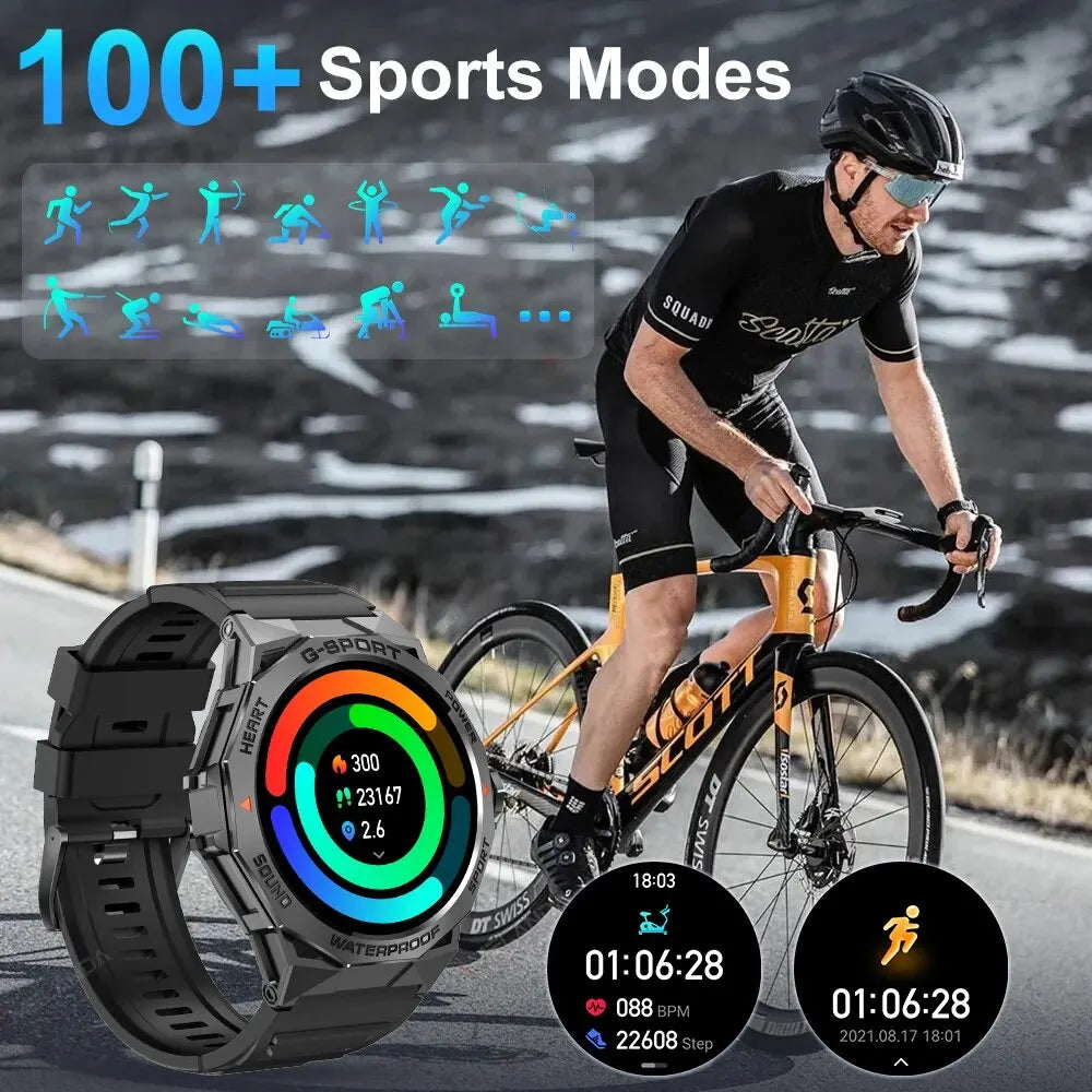 1.43” AMOLED Bluetooth Call Smart Watch for Men, Fitness Tracker, IP68 Waterproof