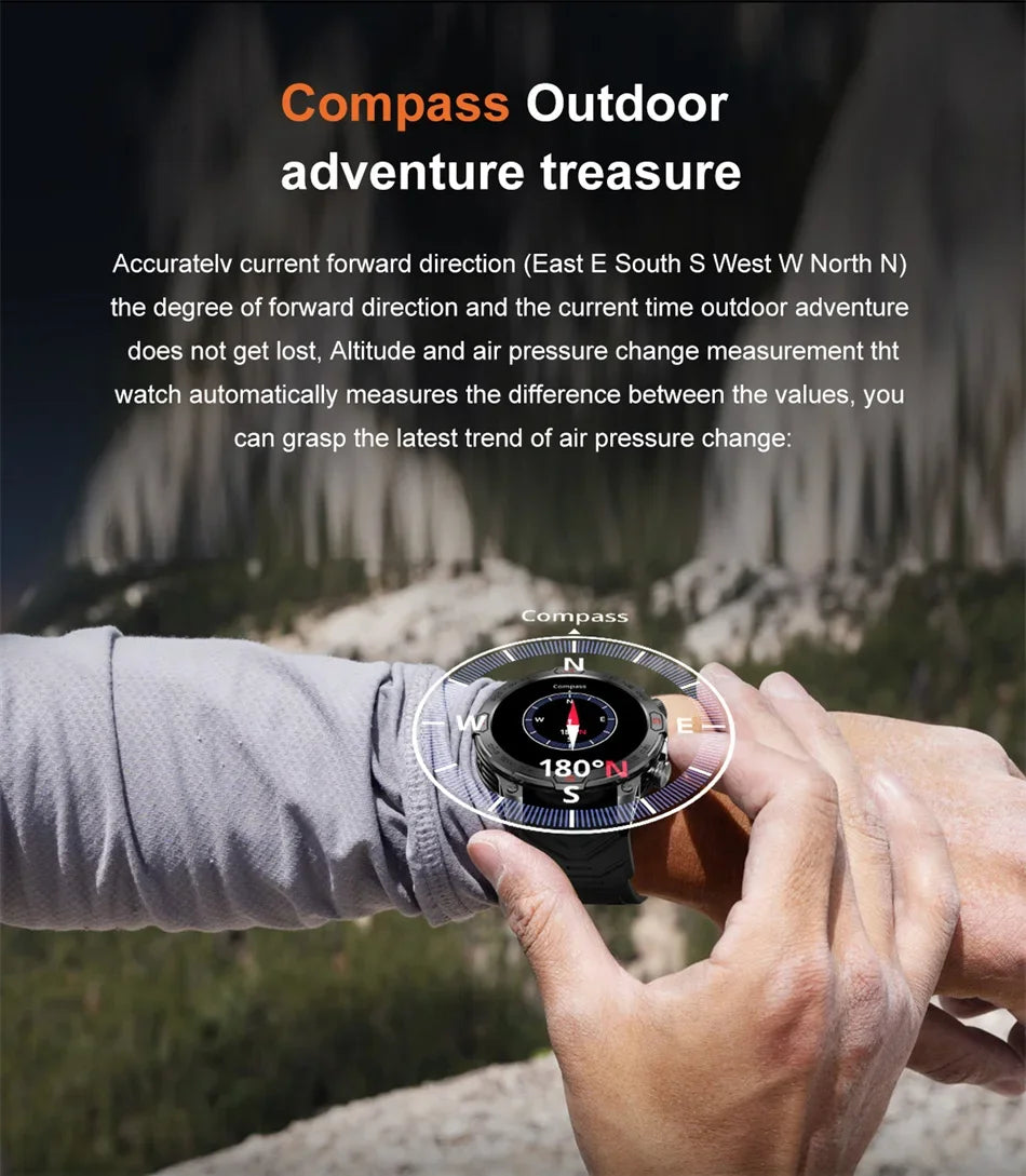 2025 Smart Watch - 1.43'' AMOLED, GPS, Fitness Tracker, BT 5.3, LED Lights, Compass