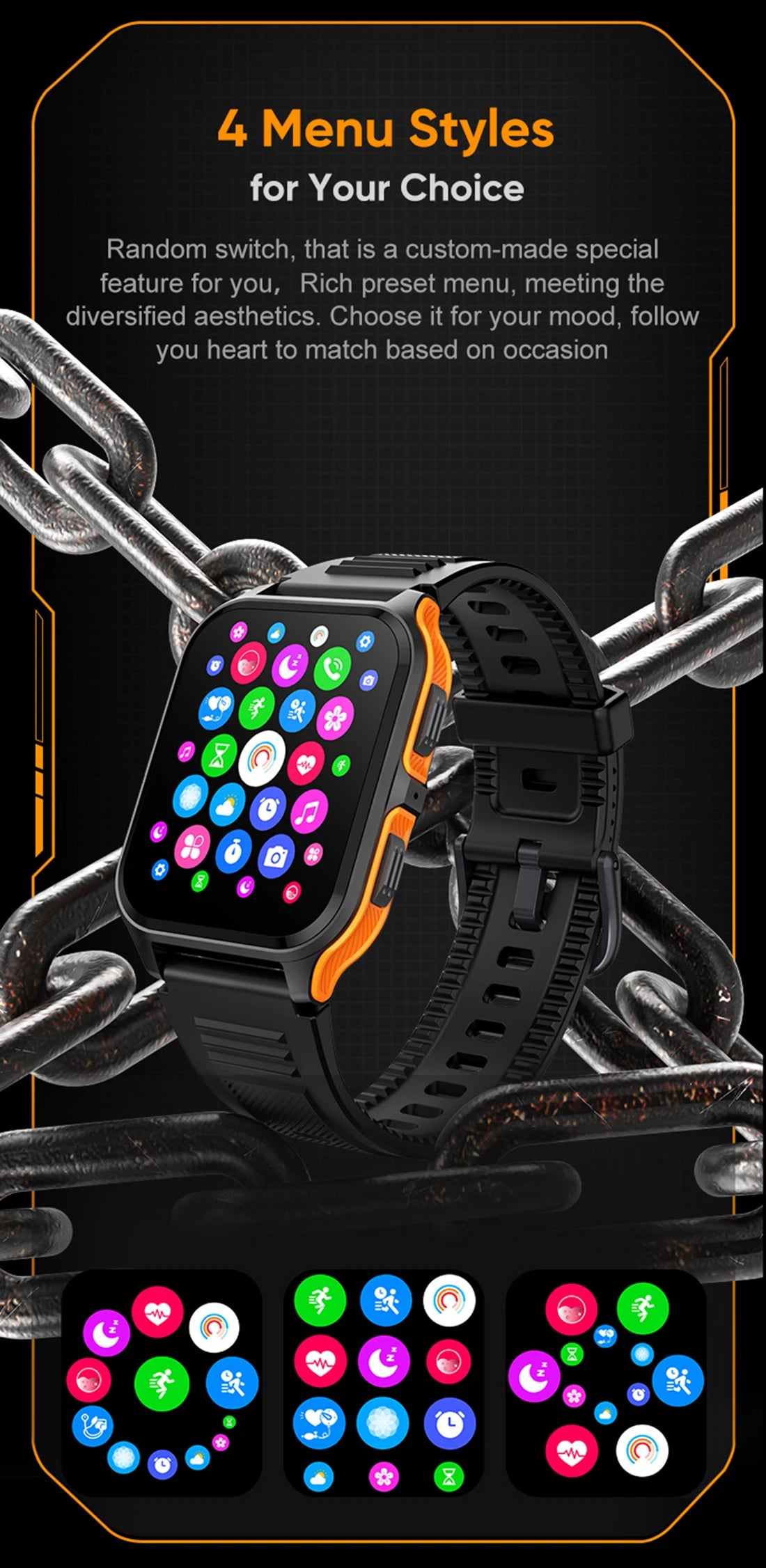 1.9'' Military Smartwatch for Men | Bluetooth Call, IP68 Waterproof, Fitness Tracker