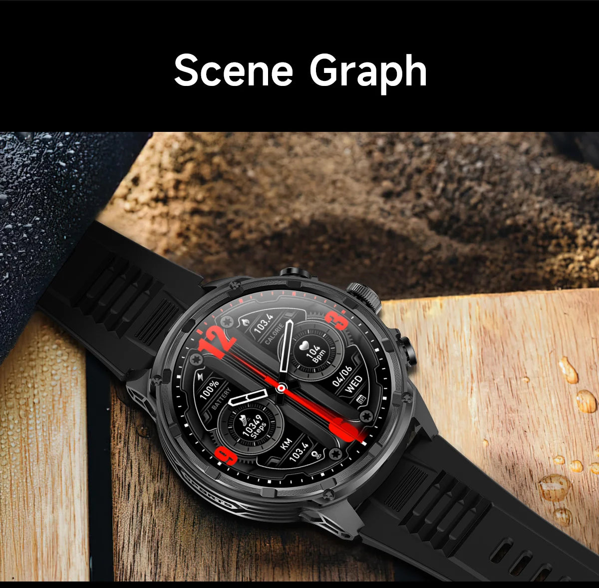 1.85" Ultra HD Smartwatch with NFC, Bluetooth Calling, 710mAh Battery, Fitness & Health Tracking