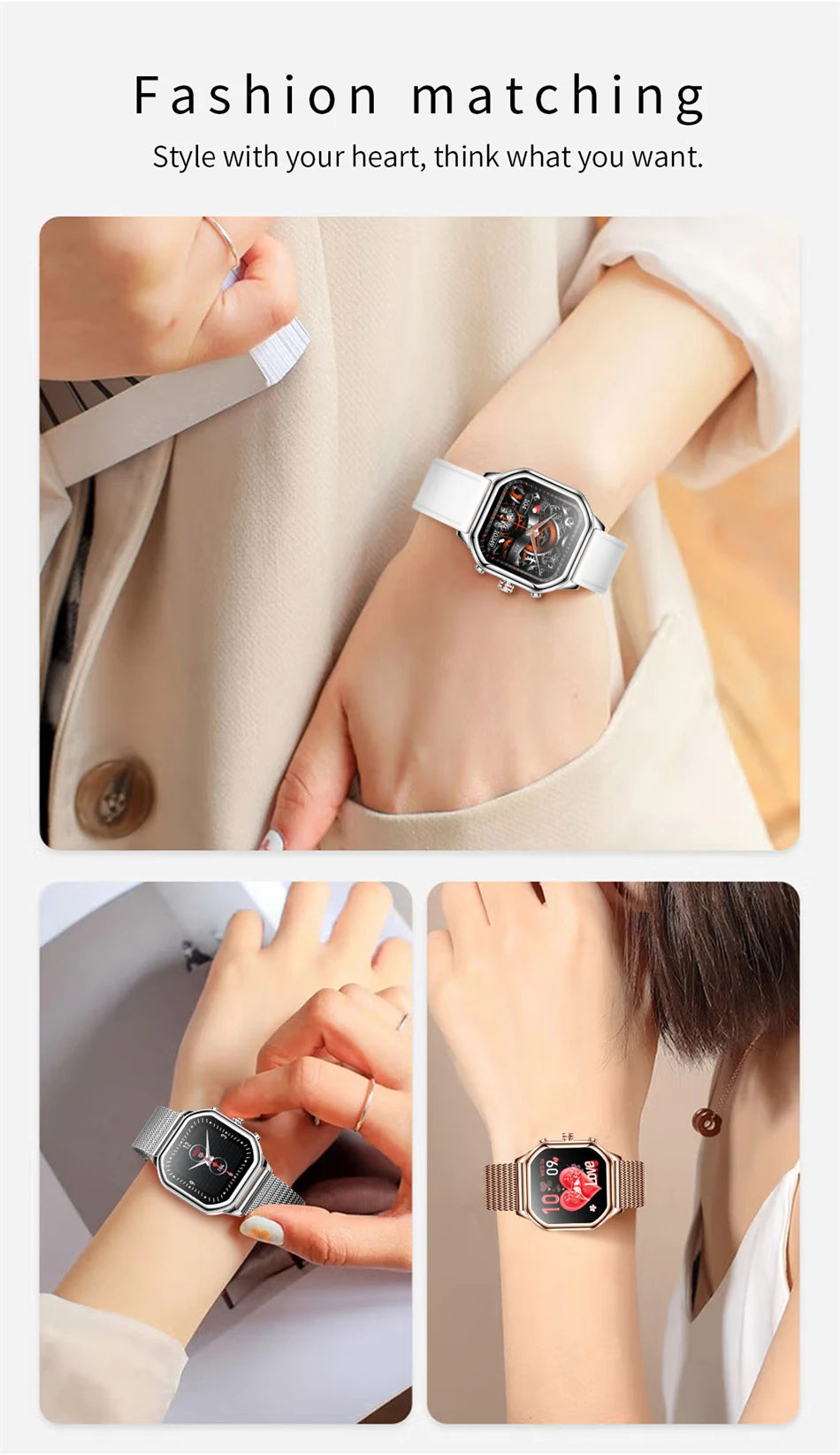 2024 Women’s Smart Watch 1.4" AMOLED Health Tracker Waterproof Bluetooth Call