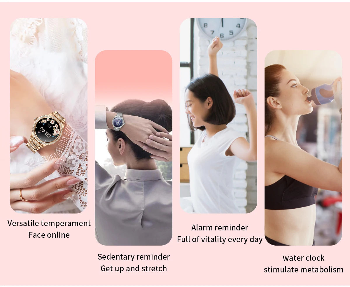 Gold Luxury Women's Smartwatch | 1.32" HD AMOLED Screen, Voice Call & Fitness Tracker