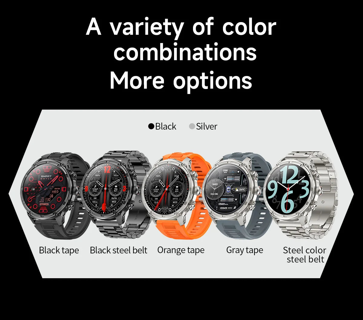 1.85" Ultra HD Smartwatch with NFC, Bluetooth Calling, 710mAh Battery, Fitness & Health Tracking