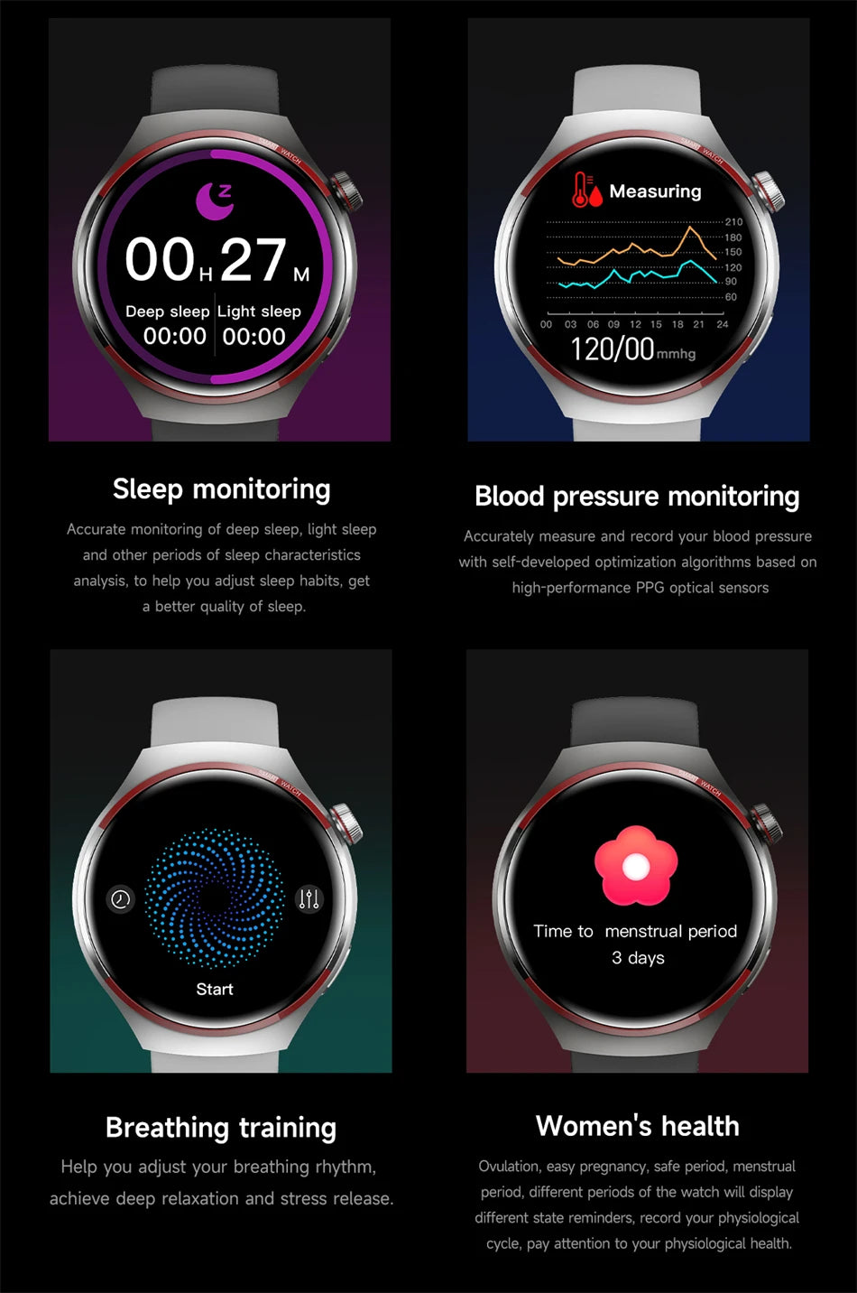 4 PRO Space Exploration Smartwatch HD GPS NFC Bluetooth Call Heart Rate & Fitness Tracker