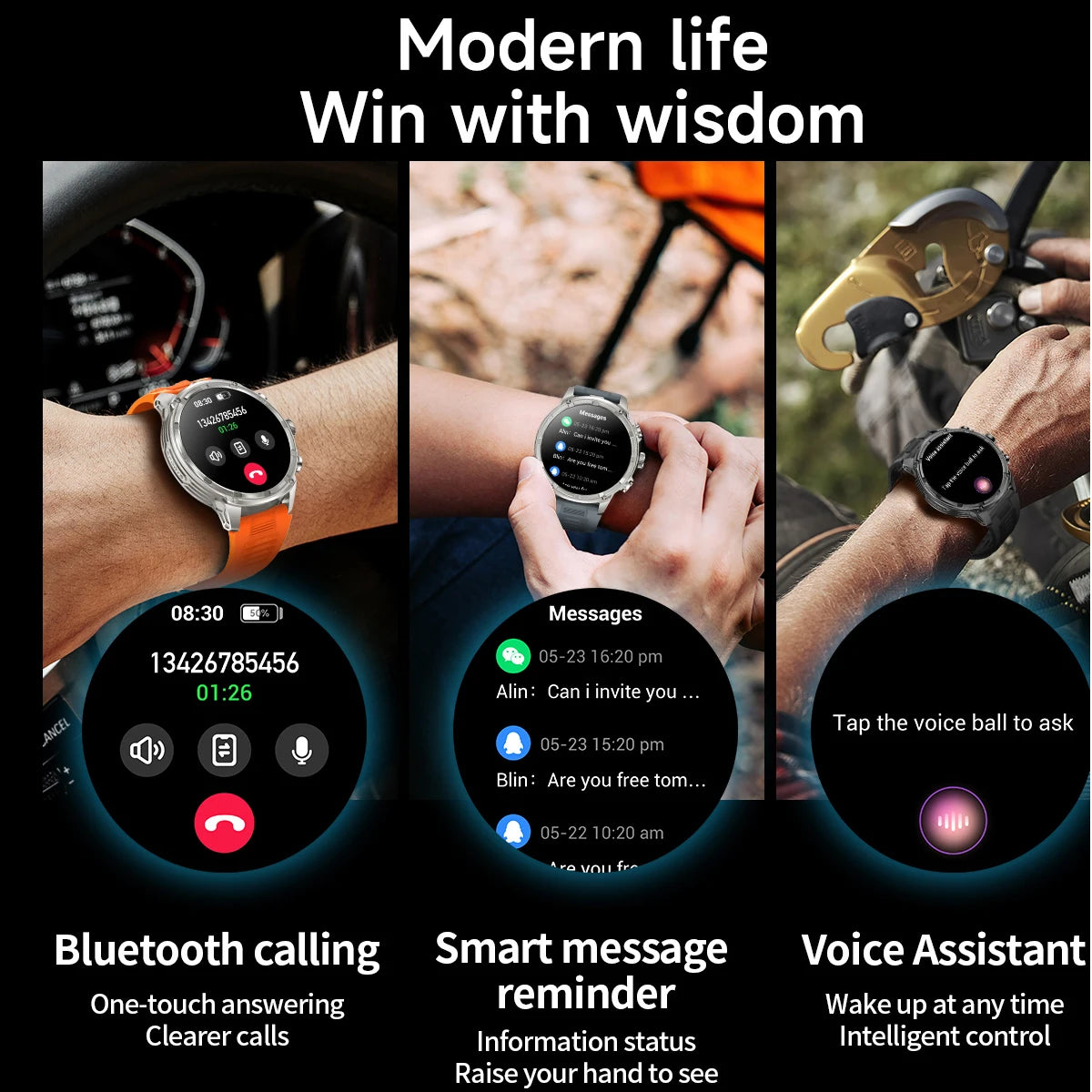 1.85" Ultra HD Smartwatch with NFC, Bluetooth Calling, 710mAh Battery, Fitness & Health Tracking