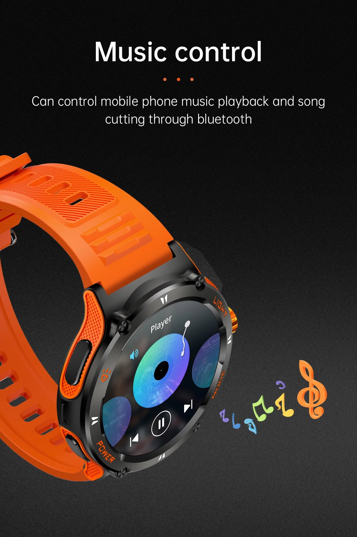Rugged Military Smartwatch for Men: GPS, 500mAh Battery, Fitness Tracker, 3ATM Waterproof