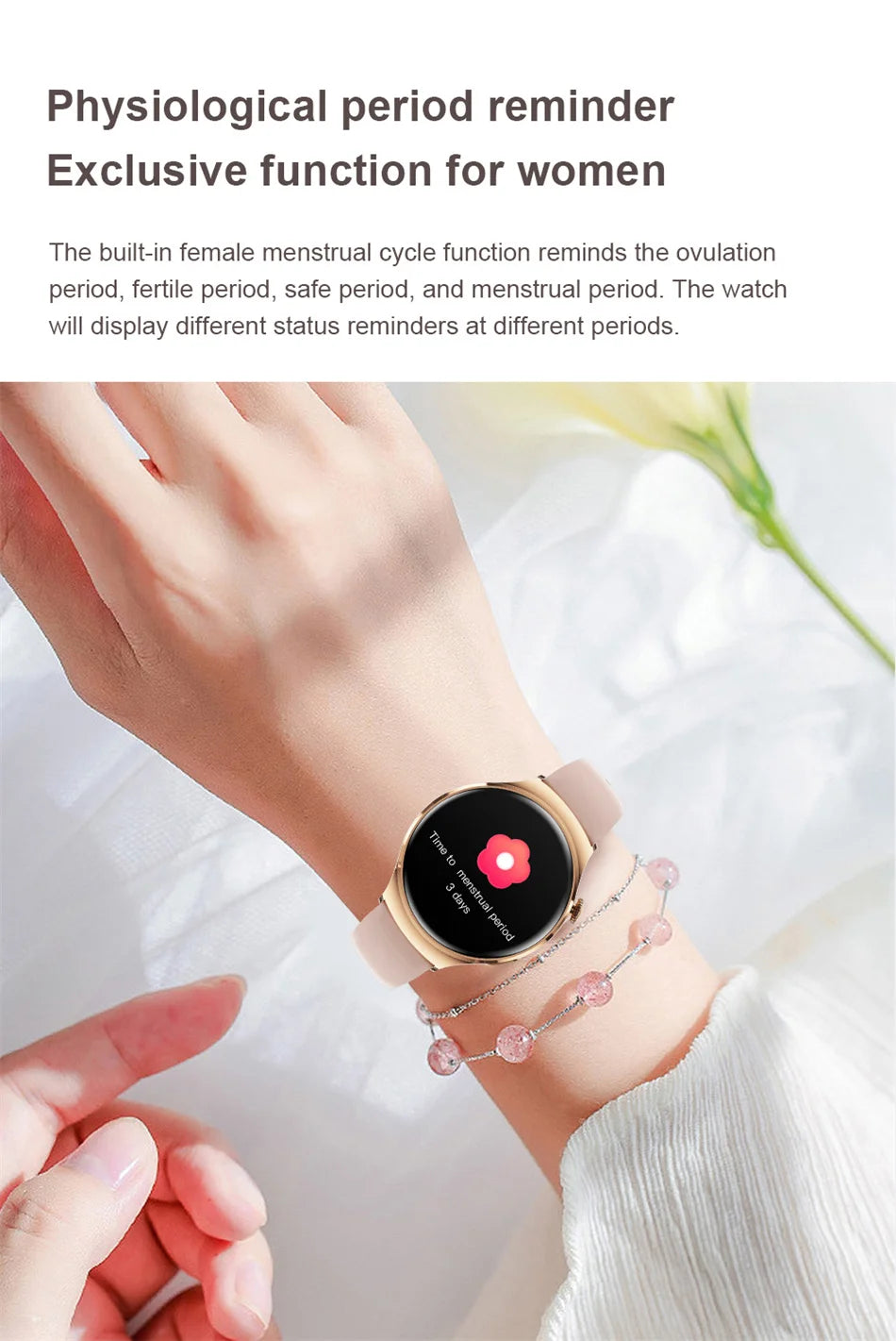 Mini AMOLED Smartwatch Women, 360*360 HD, NFC, IP68, Health & Heart Rate Monitor