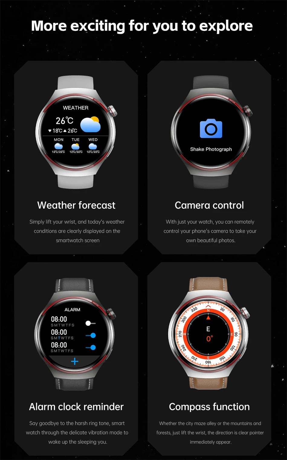 4 PRO Space Exploration Smartwatch HD GPS NFC Bluetooth Call Heart Rate & Fitness Tracker