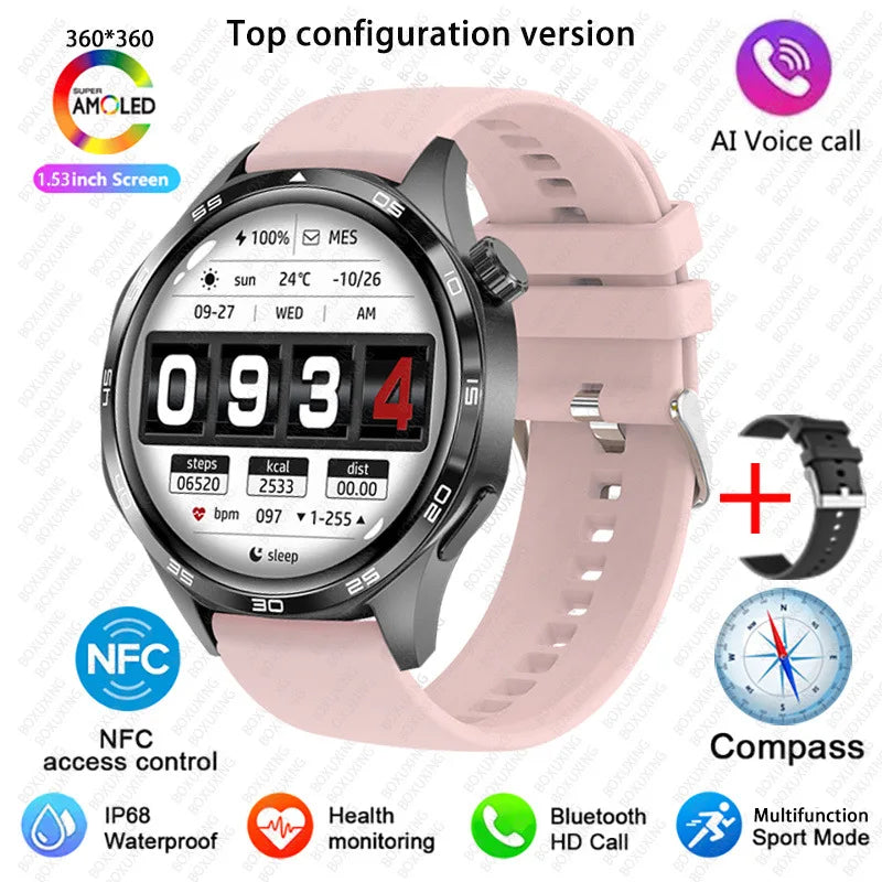 Smart Watch 5 Pro: AMOLED HD, Bluetooth Call, GPS, NFC, Fitness & Health Tracker