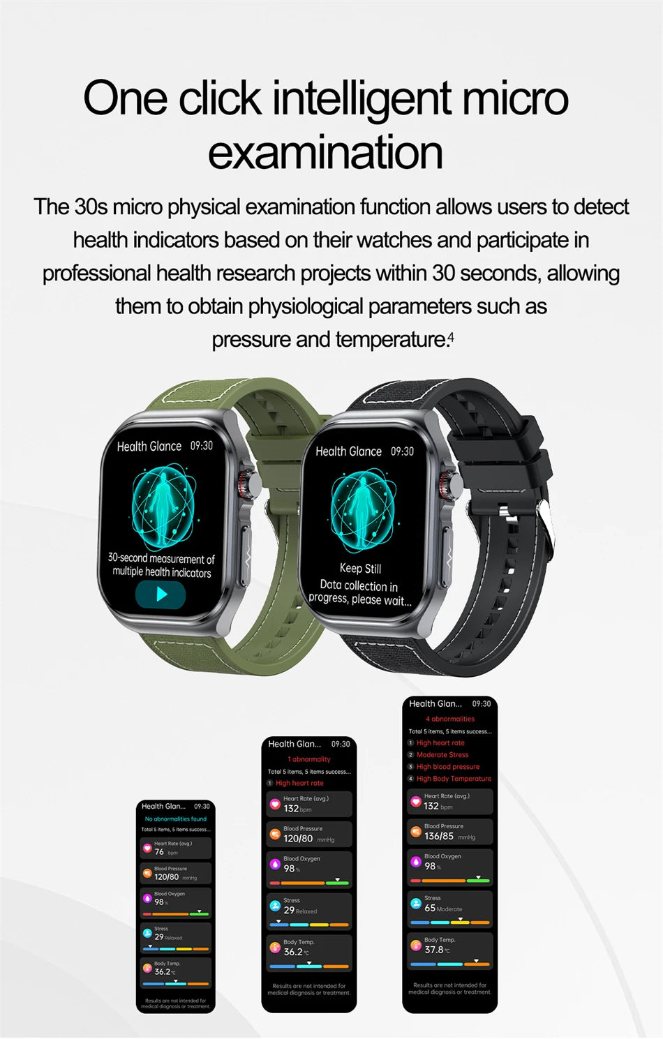 2.04" AI Medical Smartwatch, Blood Lipids, Uric Acid, ECG+PPG, Bluetooth Call, Waterproof