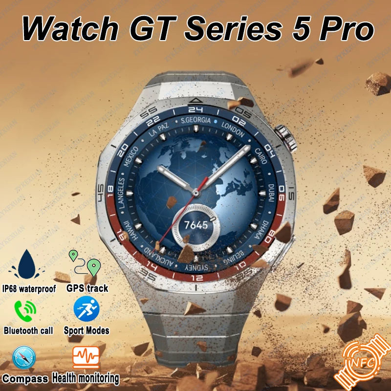 GPS Sports Smartwatch, Heart Rate, NFC, Compass, IP68 Waterproof
