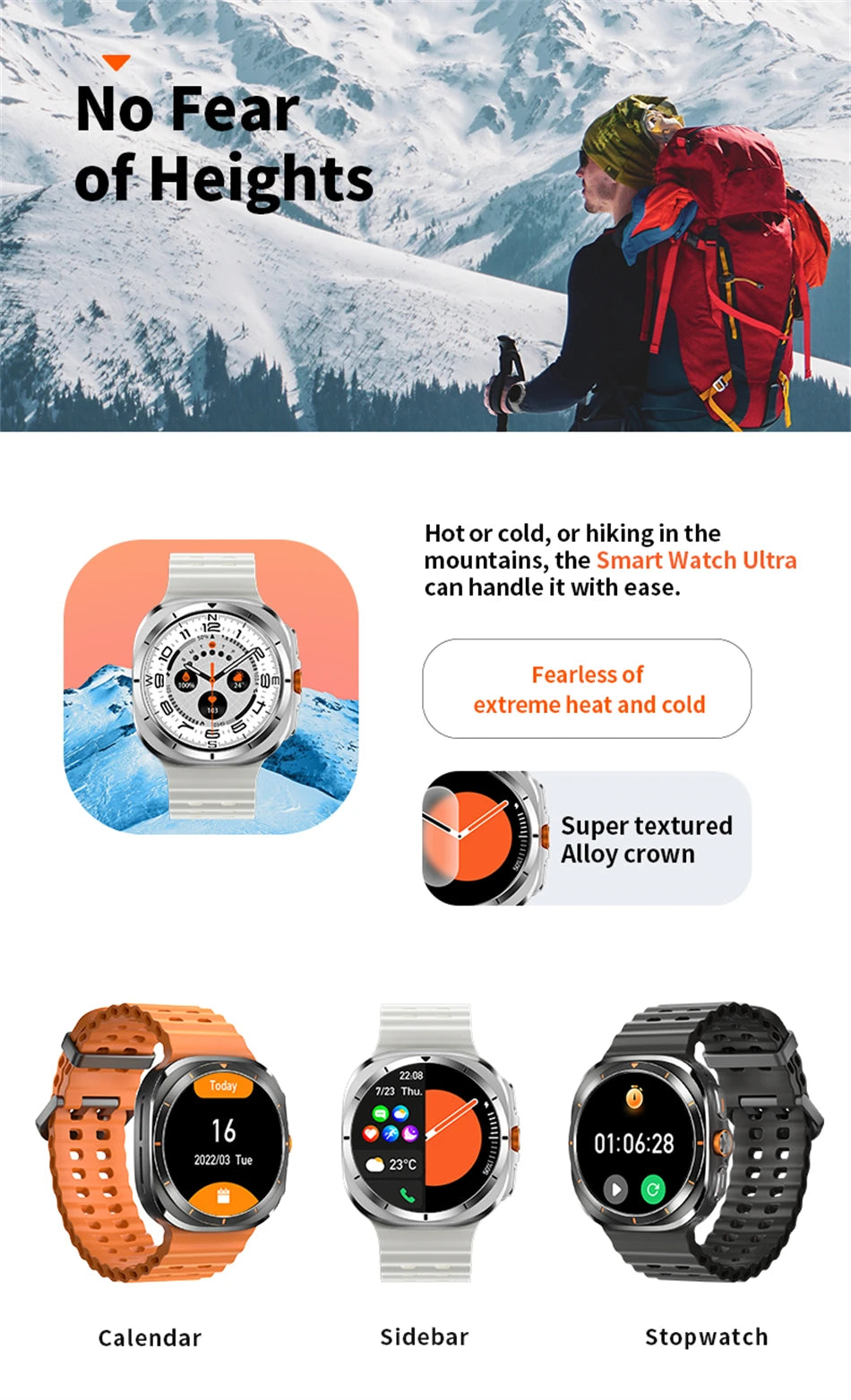 GPS AMOLED Smartwatch: Outdoor Sports, BT Calling, NFC, IP68