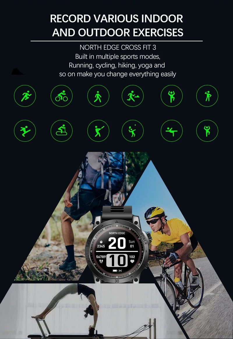 New GPS Sport Smartwatch for Men | HD AMOLED Display, 50M Waterproof, Altimeter, Compass