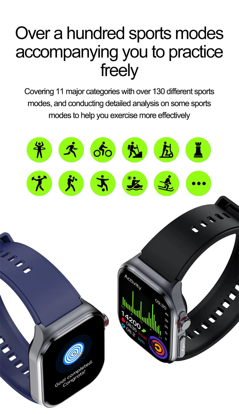 2.04" AI Medical Smartwatch, Blood Lipids, Uric Acid, ECG+PPG, Bluetooth Call, Waterproof
