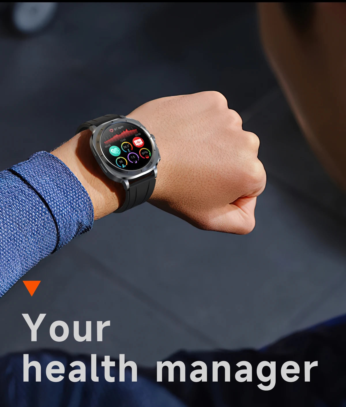 2025 AI Health Smartwatch: ECG, Blood Monitoring, HRV, NFC, Bluetooth Calls, Men's Fitness Tracker