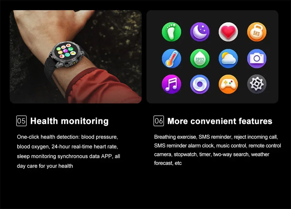 2025 Smart Watch - 1.43'' AMOLED, GPS, Fitness Tracker, BT 5.3, LED Lights, Compass