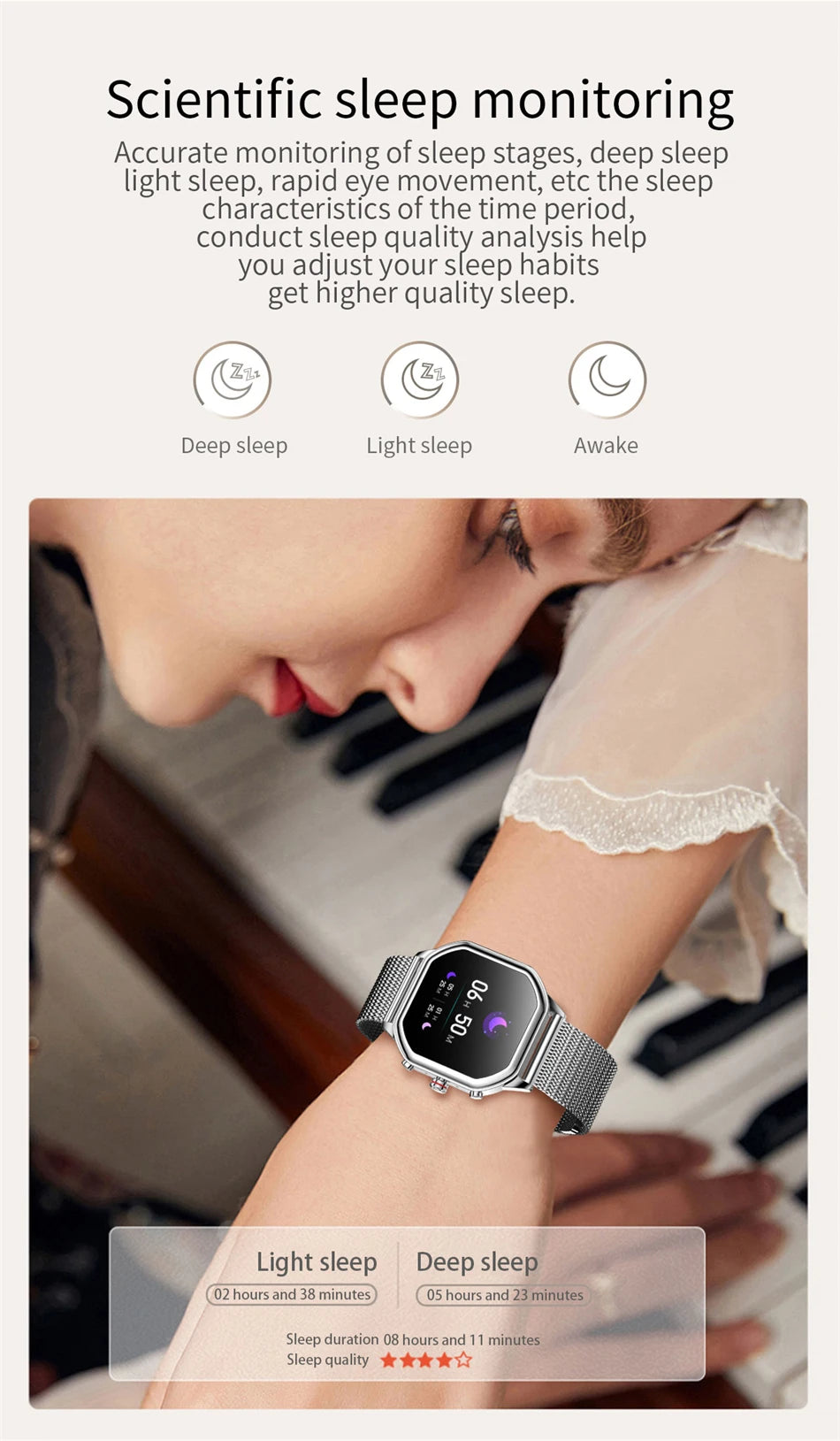 2024 Women’s Smart Watch 1.4" AMOLED Health Tracker Waterproof Bluetooth Call