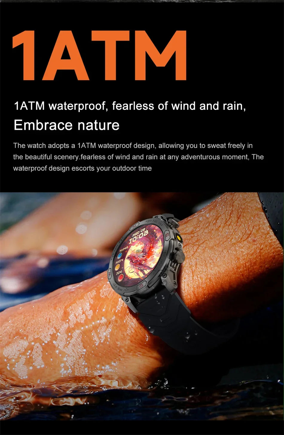 2025 Smart Watch - 1.43'' AMOLED, GPS, Fitness Tracker, BT 5.3, LED Lights, Compass