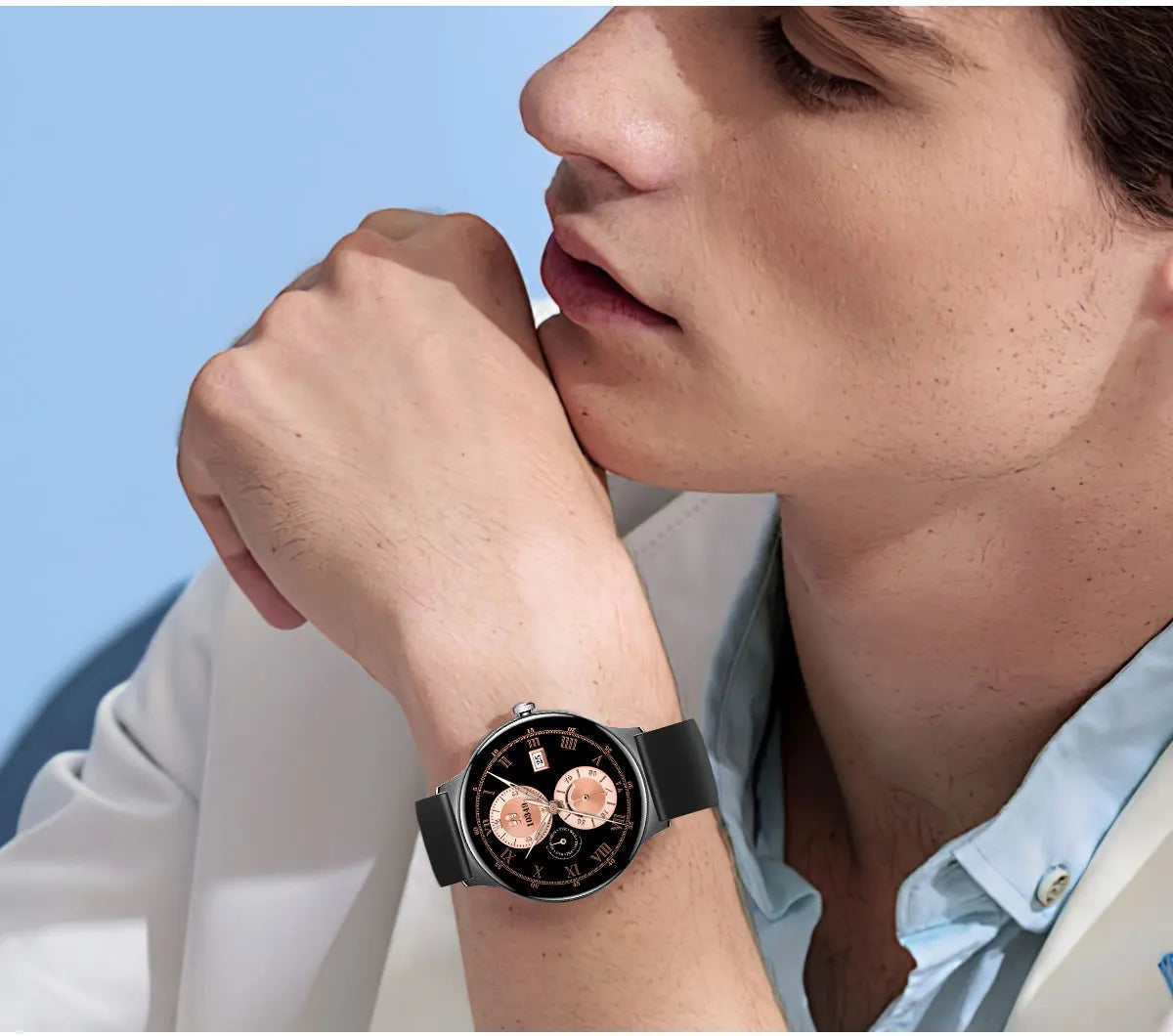 Ultra-Thin 1.43" Smart Watch HD AMOLED Screen Wireless Calling 100+ Sports Modes