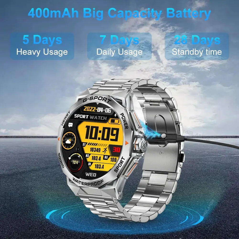 1.43” AMOLED Bluetooth Call Smart Watch for Men, Fitness Tracker, IP68 Waterproof
