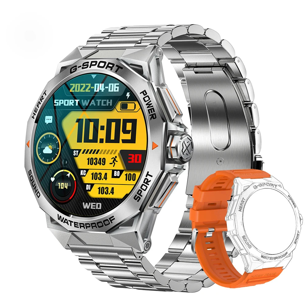 1.43” AMOLED Bluetooth Call Smart Watch for Men, Fitness Tracker, IP68 Waterproof