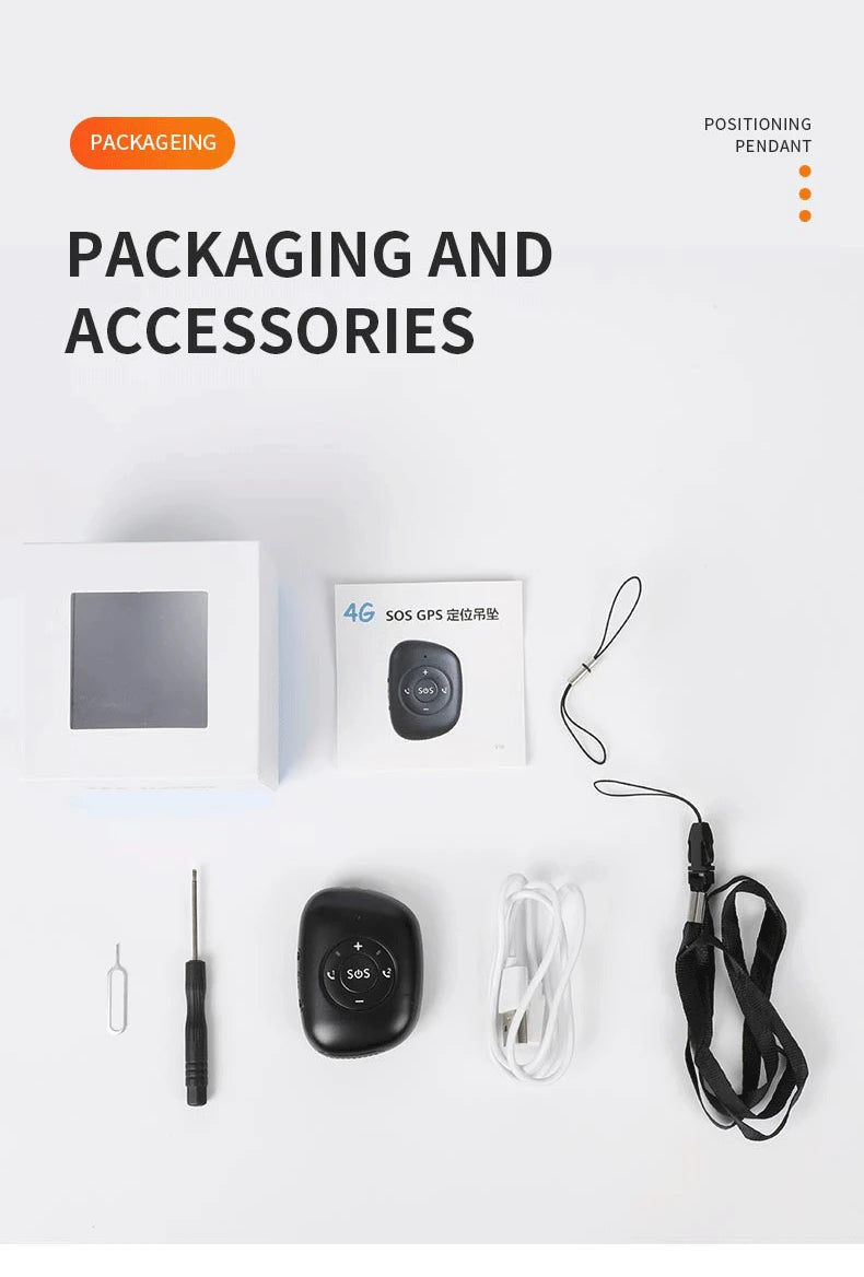 IP67 Waterproof 4G Smart GPS Locator Necklace for Kids, Elderly, and Students with SOS, Phone Pendant, and Remote Monitor