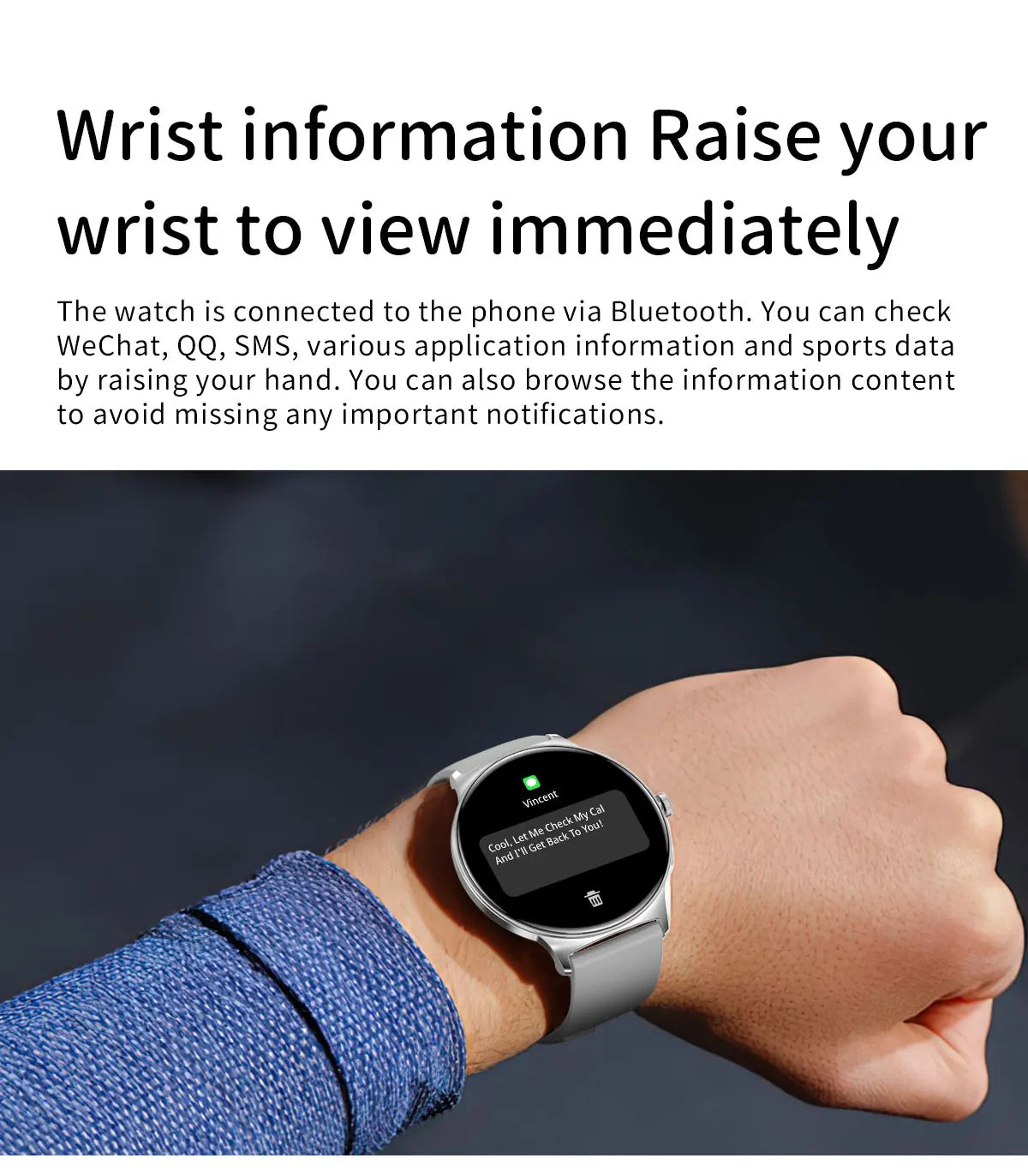 Ultra-Thin 1.43" Smart Watch HD AMOLED Screen Wireless Calling 100+ Sports Modes
