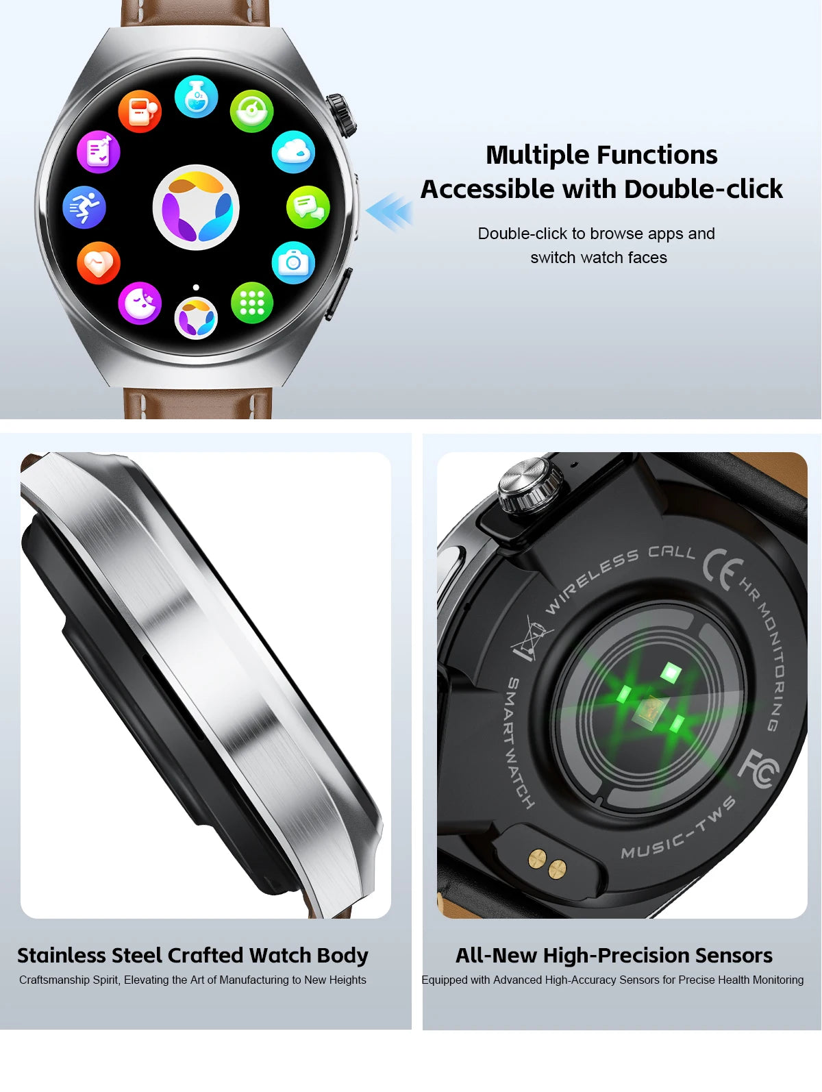 New Men’s Smart Watch & TWS Headset 2-in-1: Wireless Earbuds, Health Tracker, NFC, Sport & Fashion