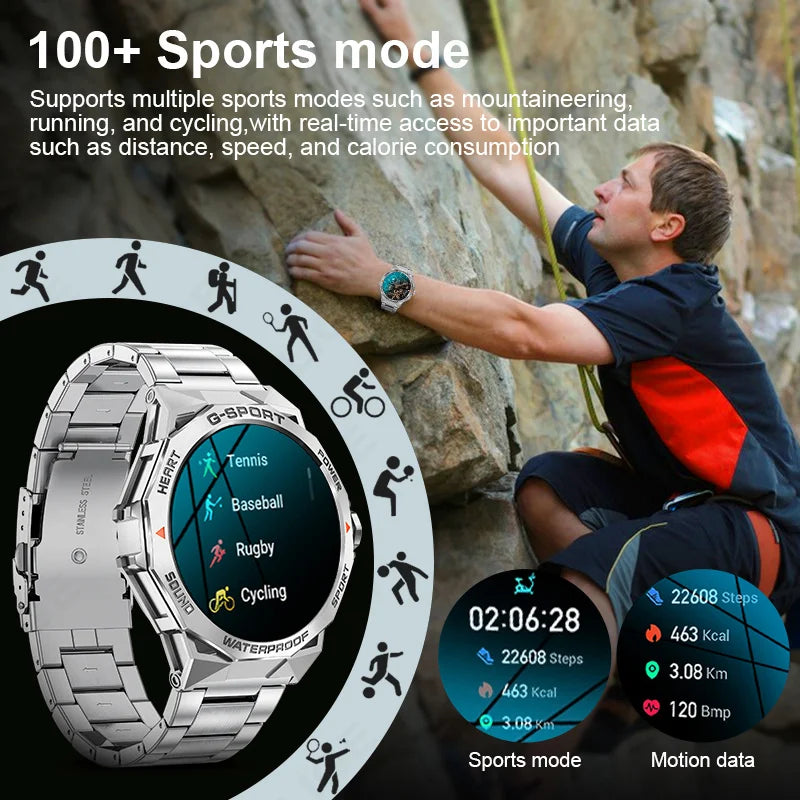 1.43" AMOLED Smart Watch for Men – Bluetooth Calls, Fitness Tracker, Heart Rate & Blood Pressure Monitor