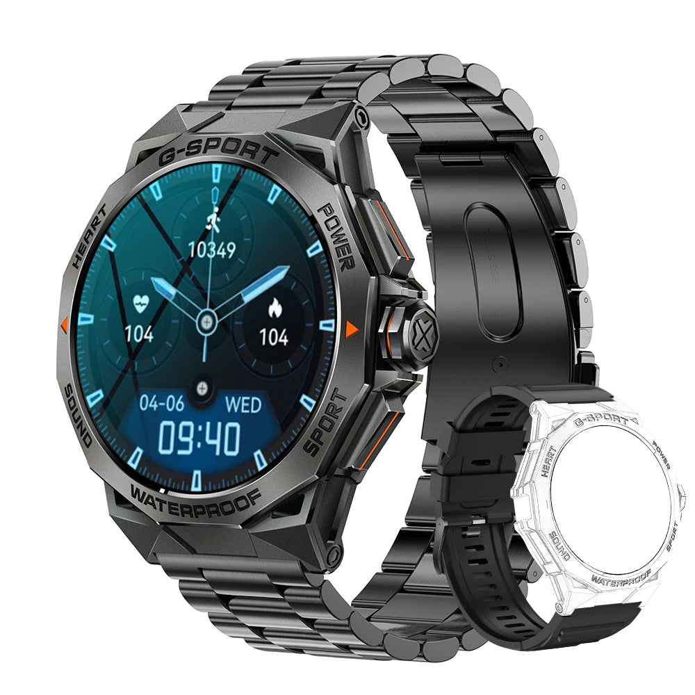 1.43” AMOLED Bluetooth Call Smart Watch for Men, Fitness Tracker, IP68 Waterproof