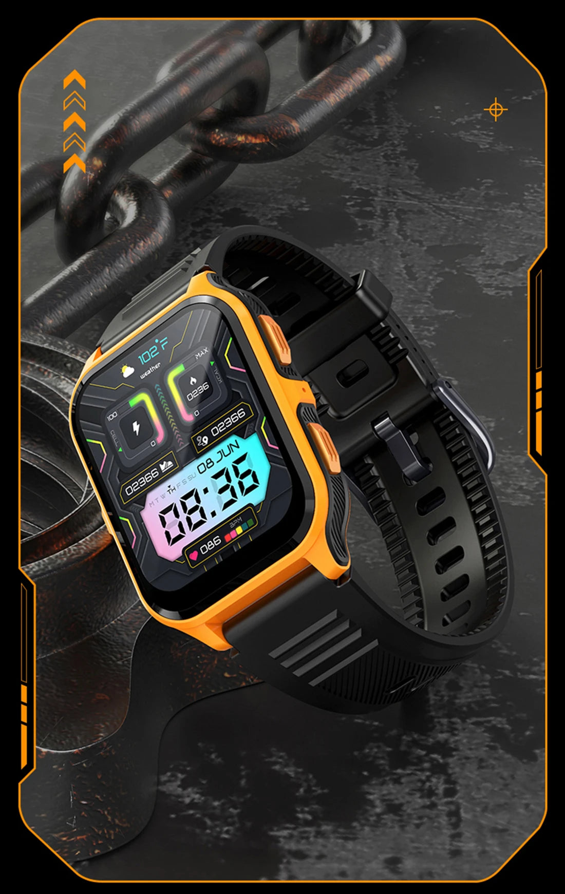 1.9'' Military Smartwatch for Men | Bluetooth Call, IP68 Waterproof, Fitness Tracker