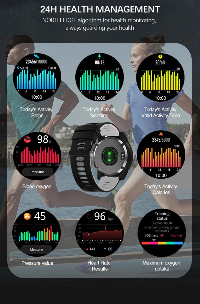New GPS Sport Smartwatch for Men | HD AMOLED Display, 50M Waterproof, Altimeter, Compass
