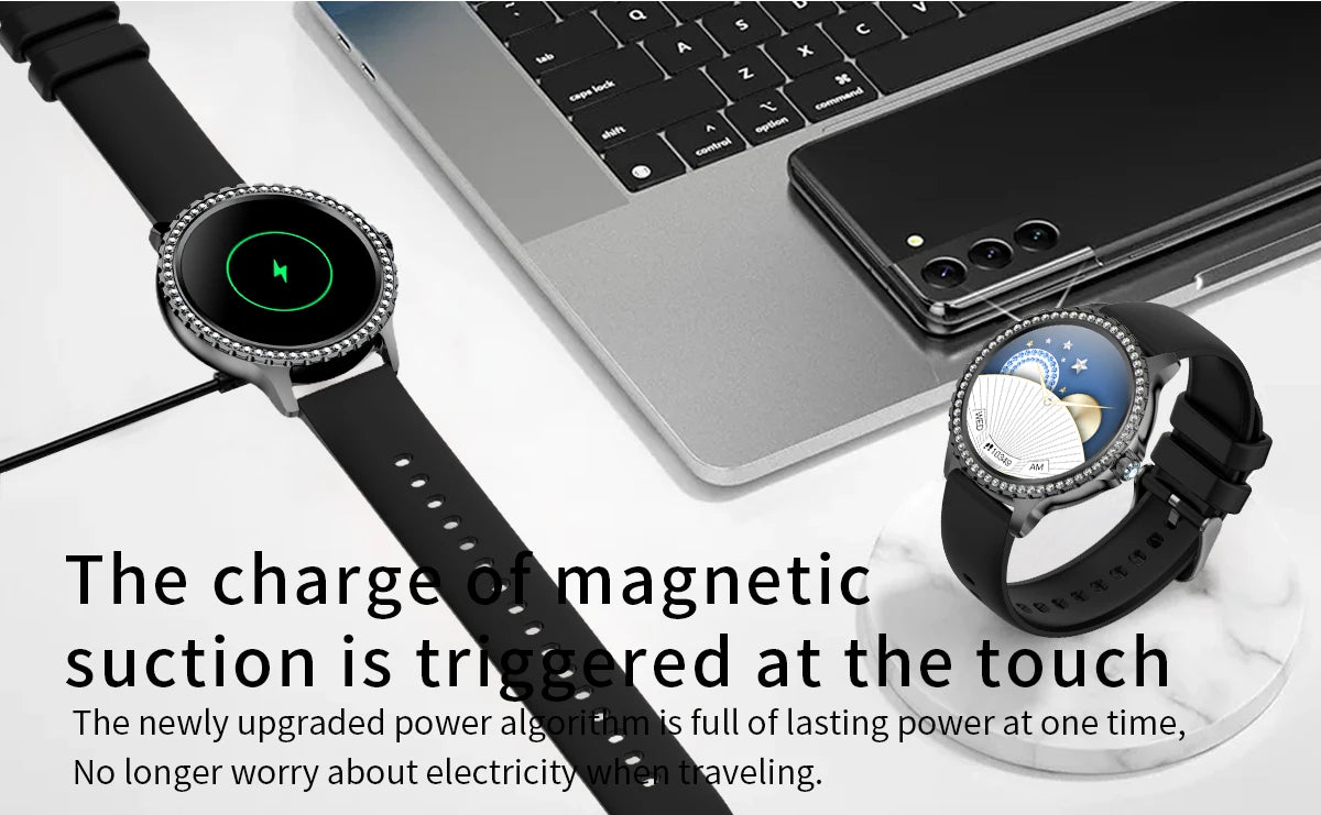 Gold Luxury Women's Smartwatch | 1.32" HD AMOLED Screen, Voice Call & Fitness Tracker