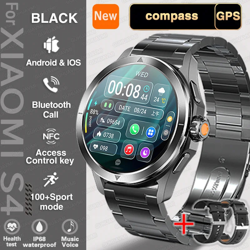 2024 S4 Ultra Smartwatch - AMOLED GPS Bluetooth NFC Call 5ATM Waterproof Fitness Tracker