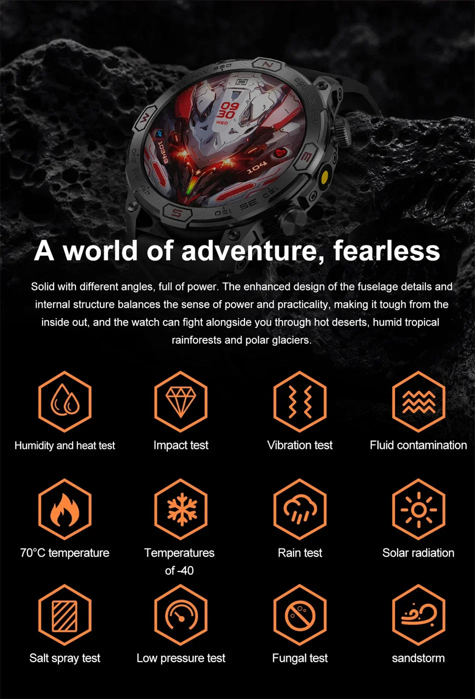 2025 Smart Watch - 1.43'' AMOLED, GPS, Fitness Tracker, BT 5.3, LED Lights, Compass