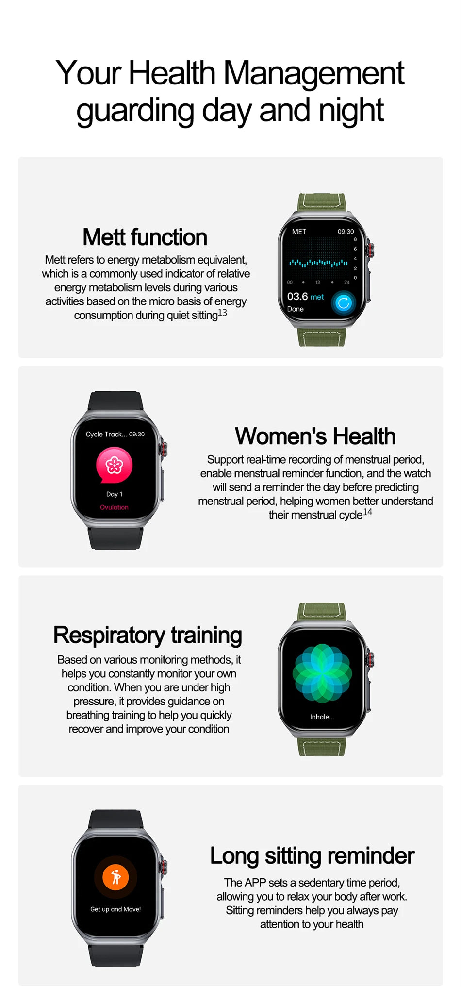 2.04" AI Medical Smartwatch, Blood Lipids, Uric Acid, ECG+PPG, Bluetooth Call, Waterproof