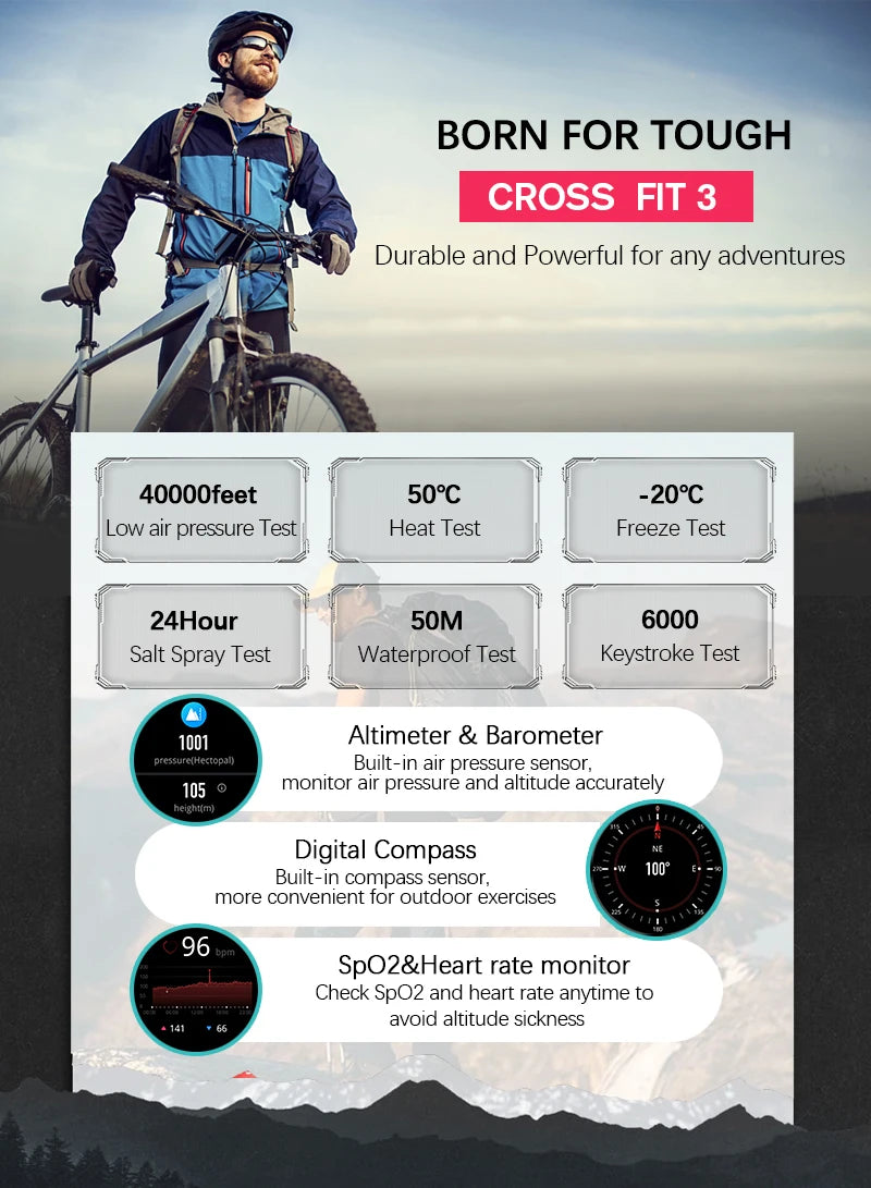 New GPS Sport Smartwatch for Men | HD AMOLED Display, 50M Waterproof, Altimeter, Compass