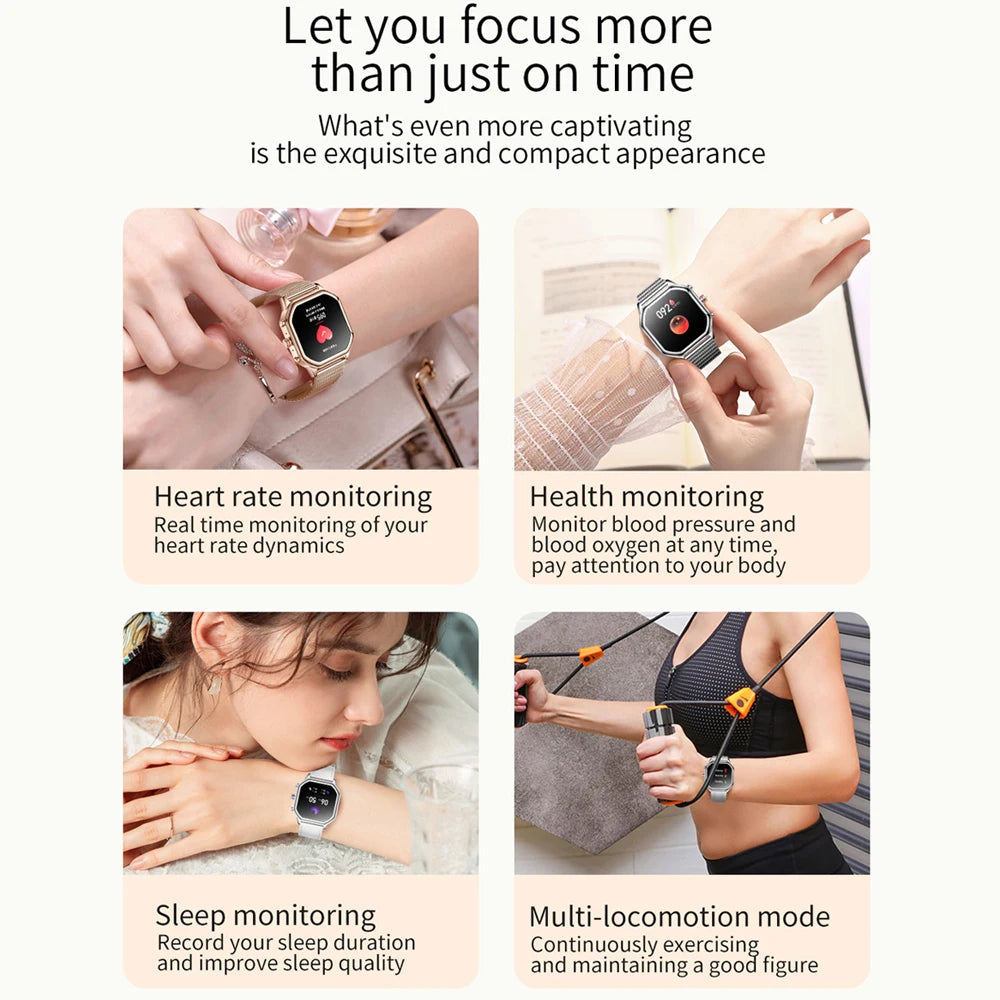 2024 Women’s Smart Watch 1.4" AMOLED Health Tracker Waterproof Bluetooth Call