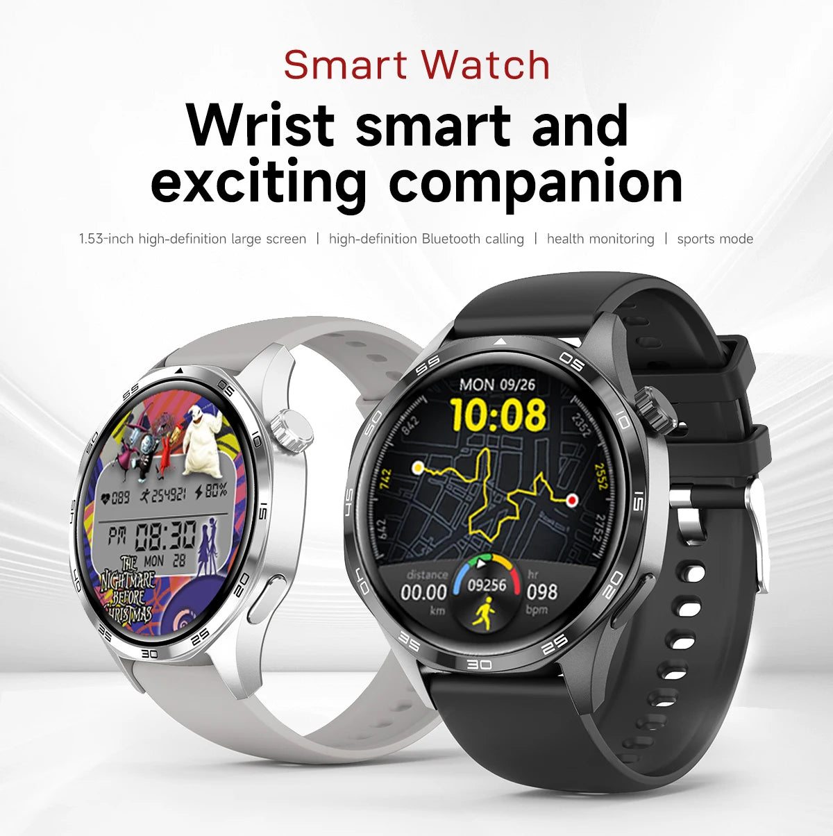 Smart Watch for Men AMOLED HD Screen, Bluetooth Call, GPS, NFC, Heart Rate Tracker