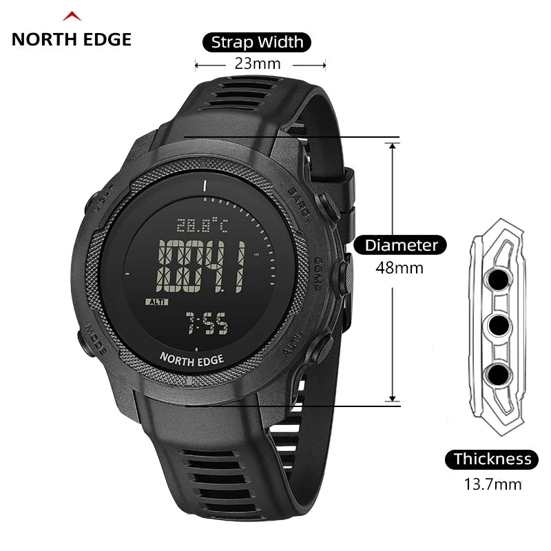 Carbon Fiber Men's Sports Watch | WR50M | Altimeter, Barometer, Compass.