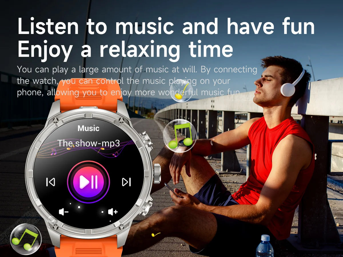 1.85" Ultra HD Smartwatch with NFC, Bluetooth Calling, 710mAh Battery, Fitness & Health Tracking