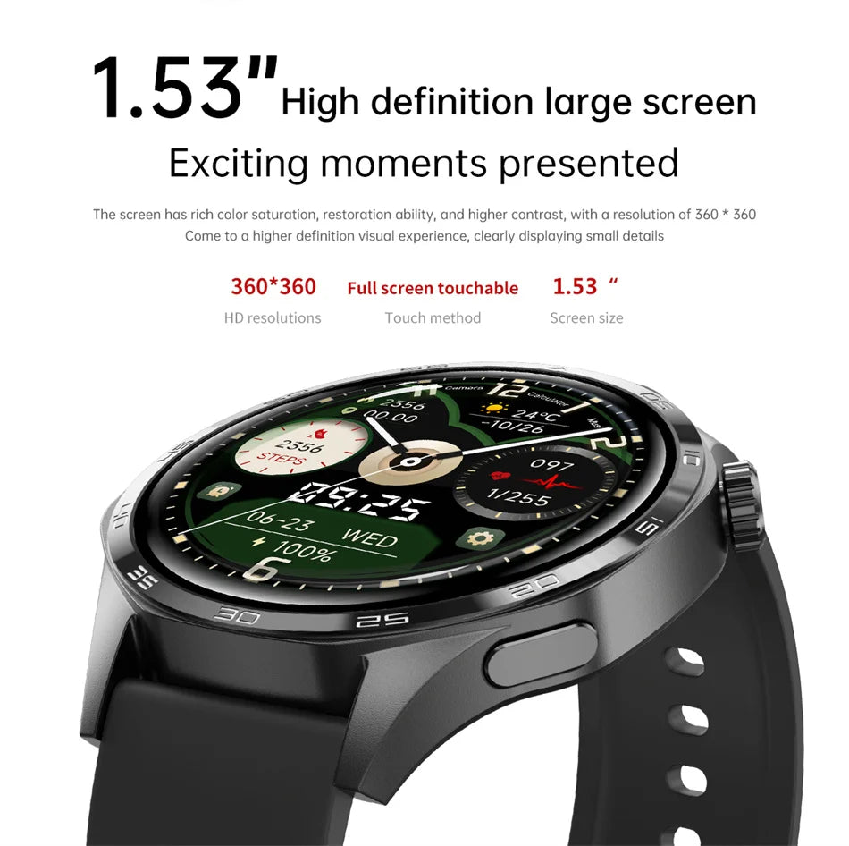 GPS Smartwatch Men 5 Pro AMOLED HD Bluetooth Call NFC Waterproof Heart Rate Fitness Watch