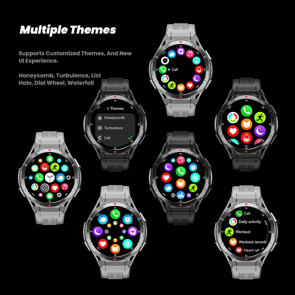 GPS Outdoor Smartwatch: 1.43" AMOLED, Heart Rate Monitor, Bluetooth Calling, IP69K Waterproof